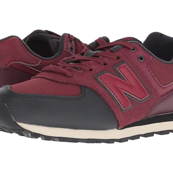 New Balance 574 Boy's Size 7Y Burgundy/Blue Shoes - Picture 5 of 5